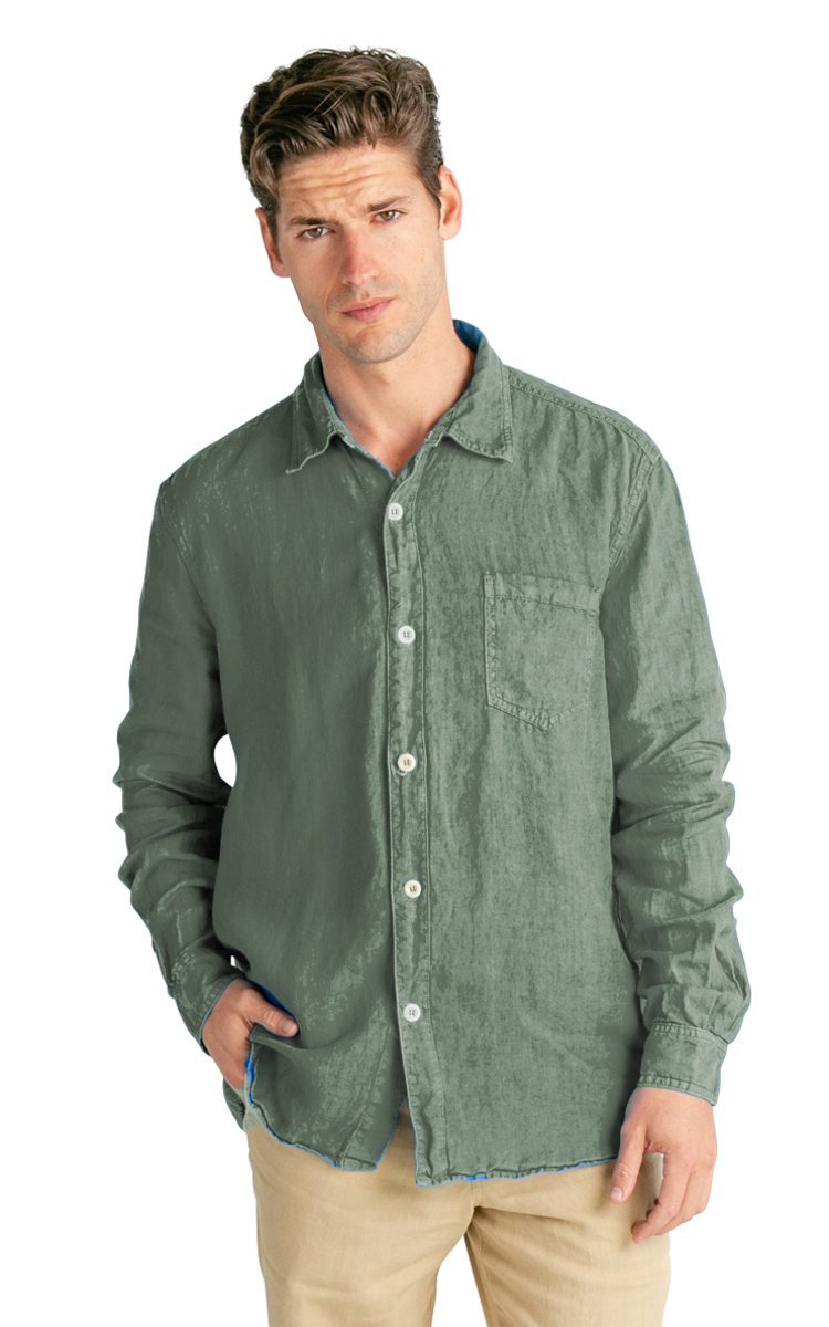 Men's 100% Hemp Linen Long Sleeve Button Down Shirt. - Vital Hemp