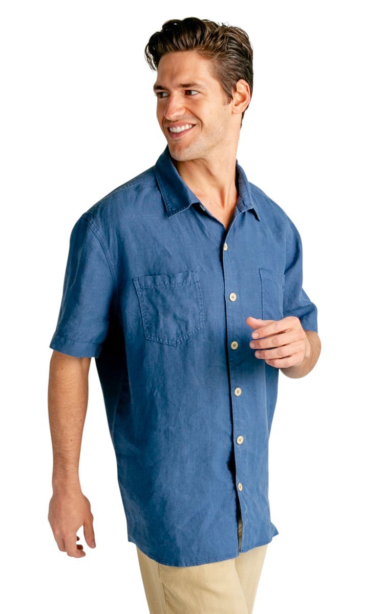 Men's Short Sleeve Hemp Linen Button Down Shirt - Vital Hemp, Inc.