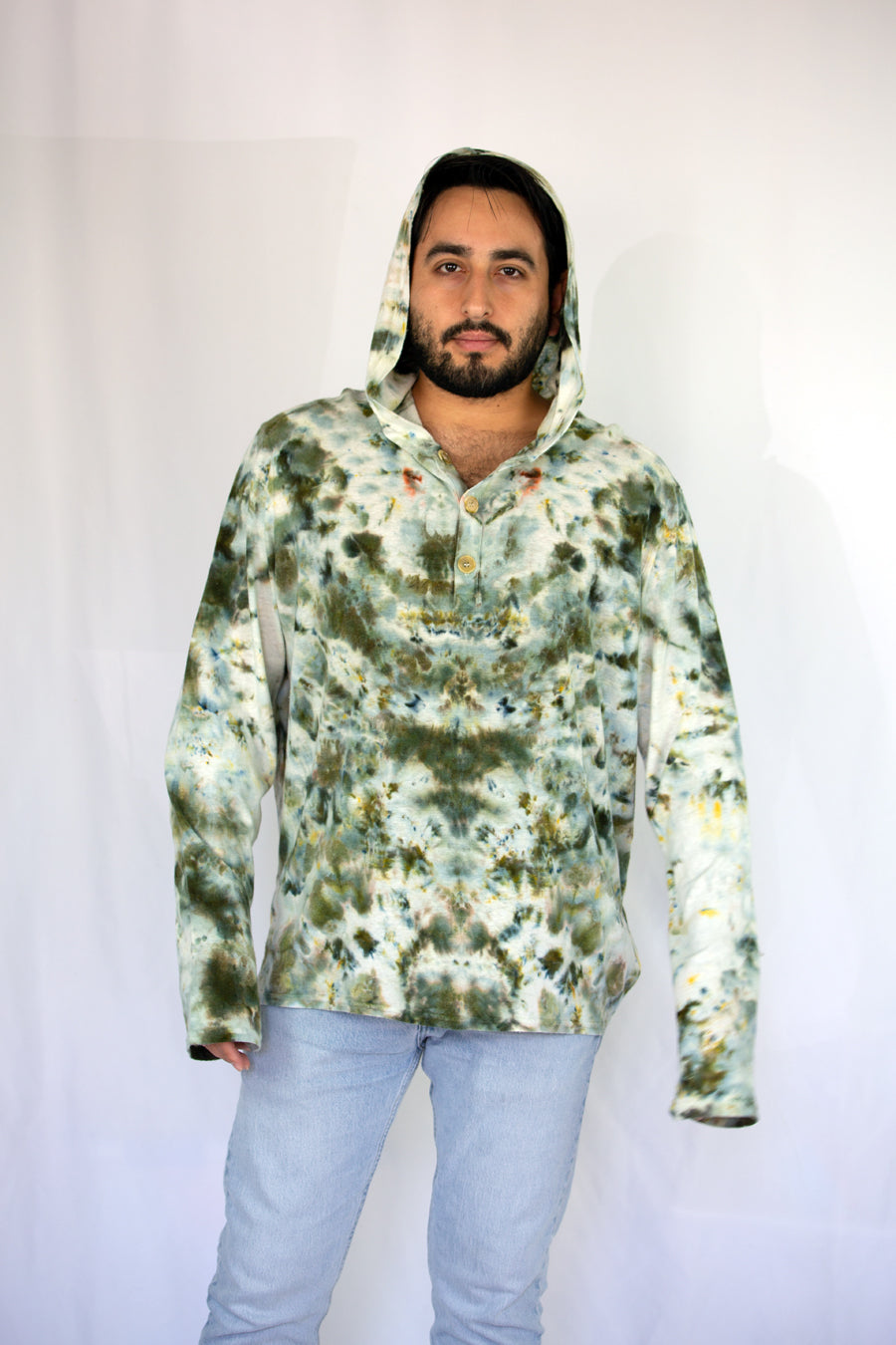 Men&#39;s Hemp Henley Hoodie