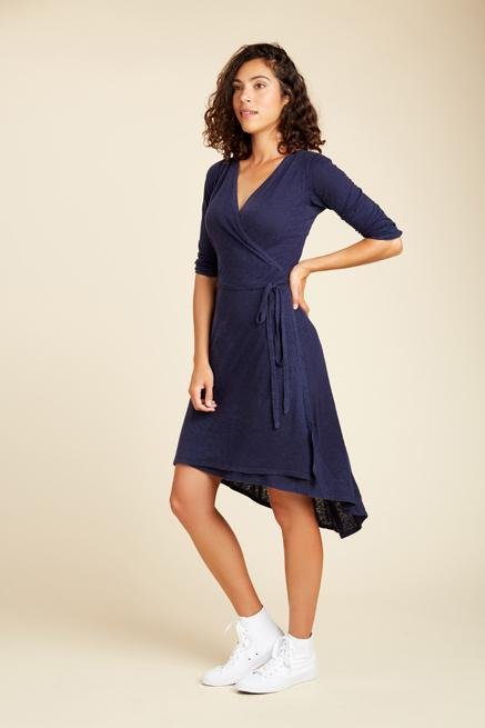 Women's Hemp Tencel Wrap Dress Women's Hemp Tencel Wrap Dress