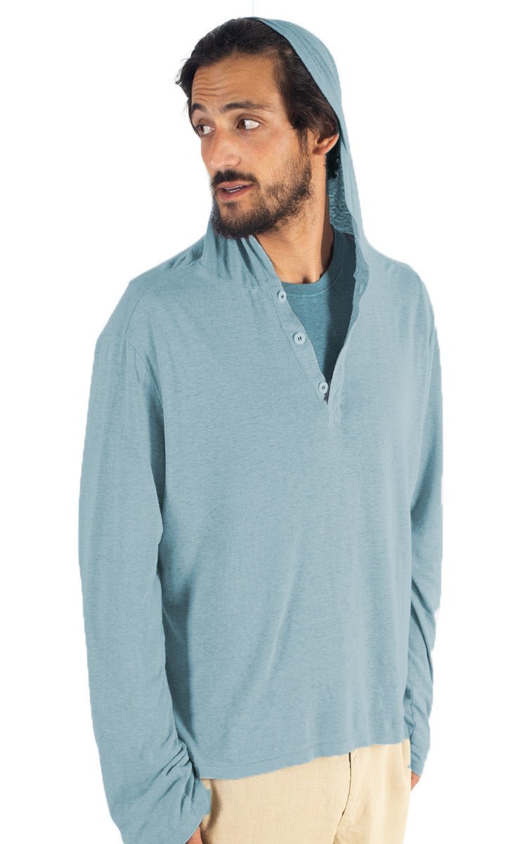 Men&#39;s Hemp Henley Hoodie - Vital Hemp, Inc.