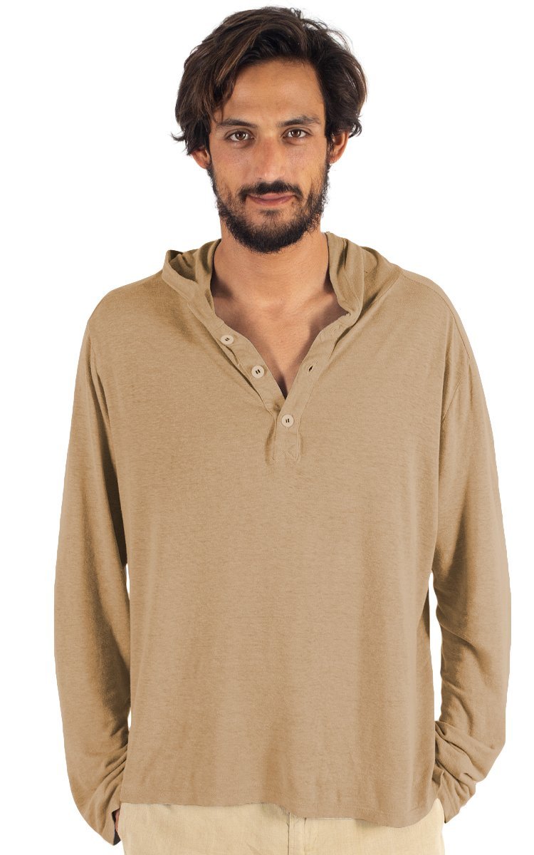 Men&#39;s Hemp Henley Hoodie - Vital Hemp, Inc.