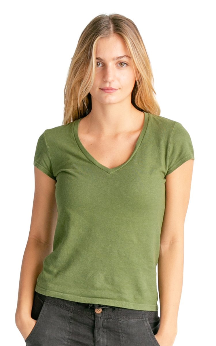 Women&#39;s V-neck Hemp T-shirt - Vital Hemp, Inc.